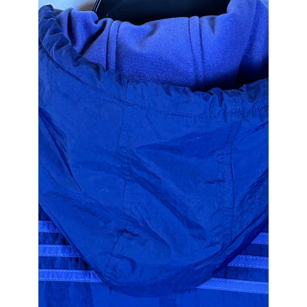 Vintage hooded‎ nylon Adidas women's  Jacket Full Zip Purple Three Stripe - Picture 12 of 14
